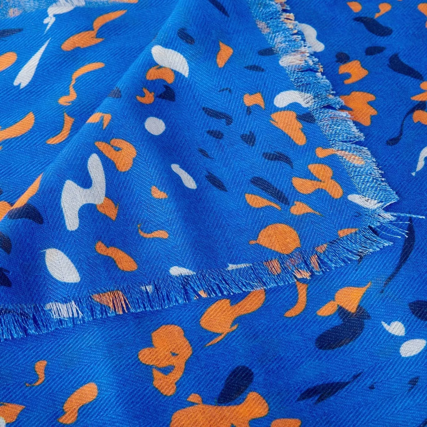 Katie Loxton Cobalt Blue / Orange Terrazzo Printed Scarf KLS591