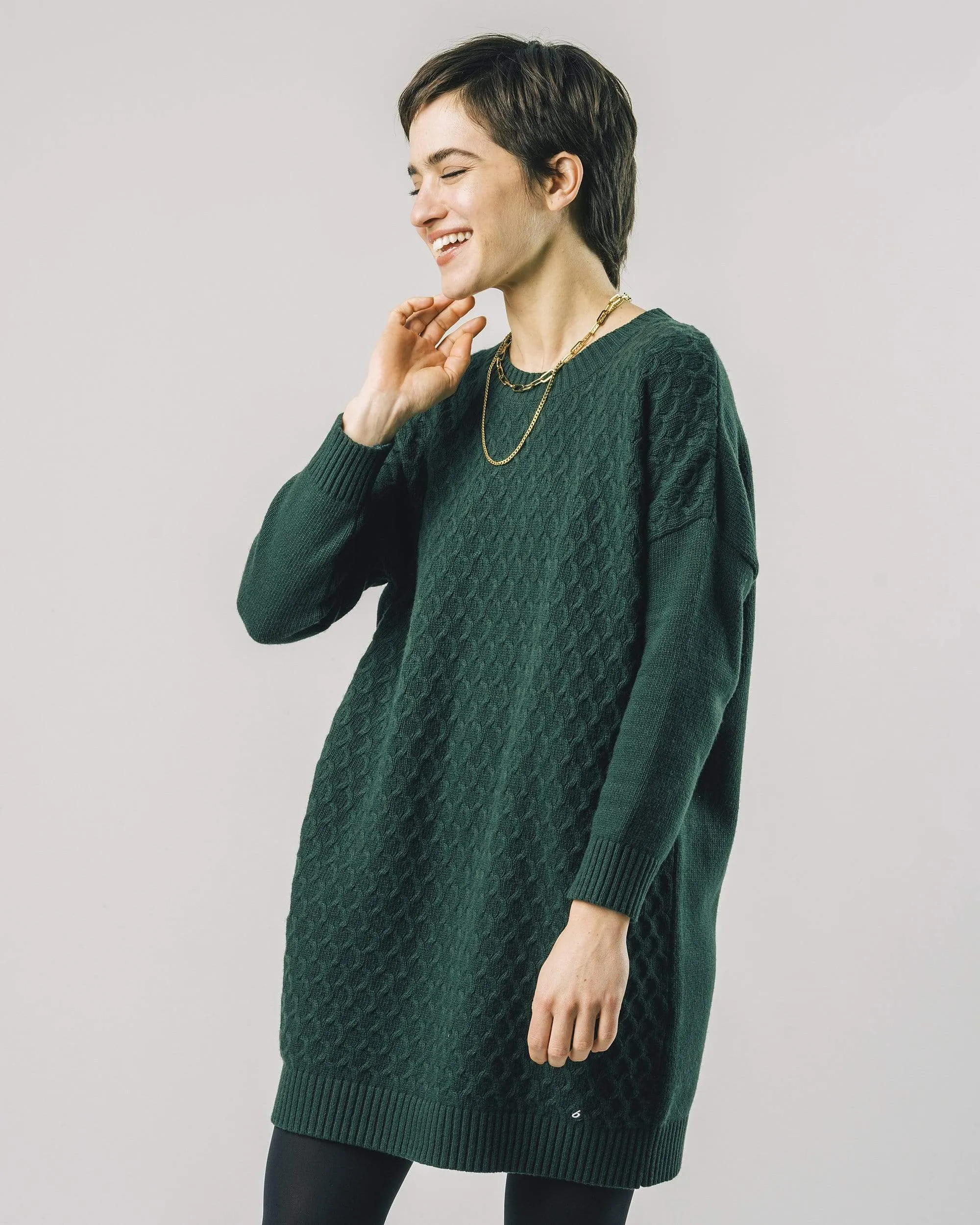 Knitted Dress Dark Green