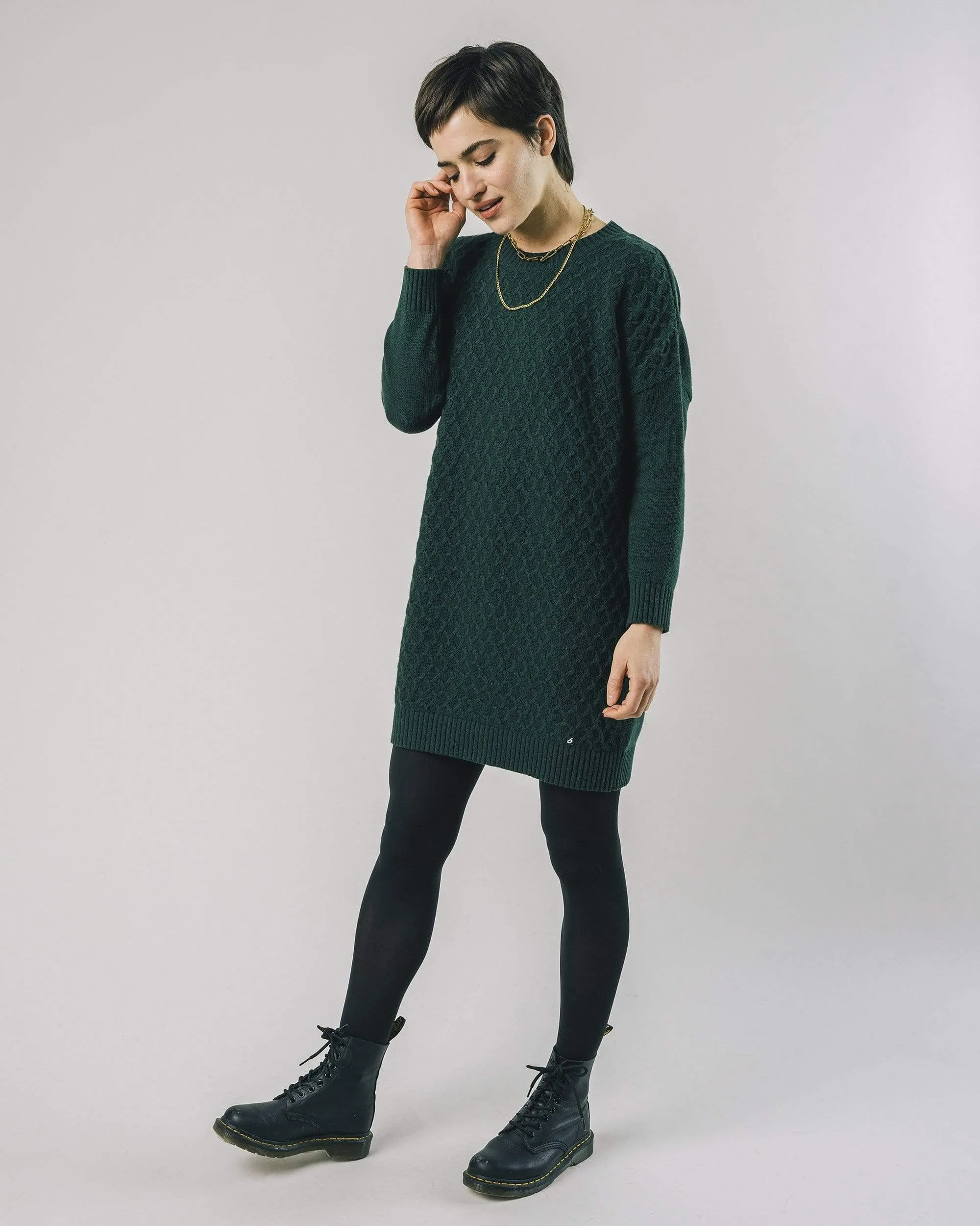 Knitted Dress Dark Green