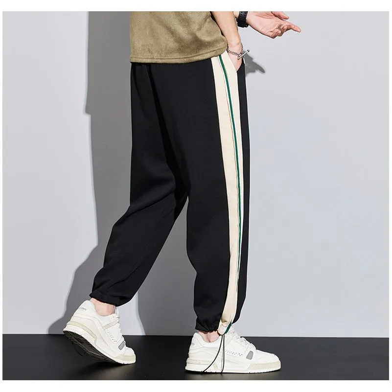 Knitted Sports Drawstring Tapered Wide-Leg Sweatpant