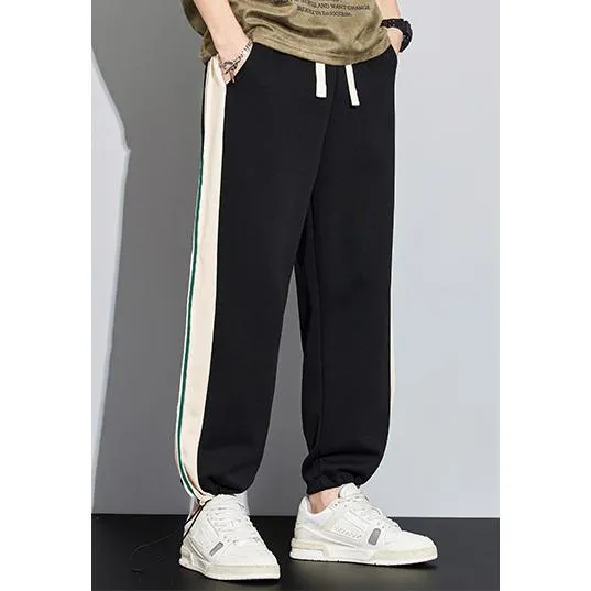 Knitted Sports Drawstring Tapered Wide-Leg Sweatpant