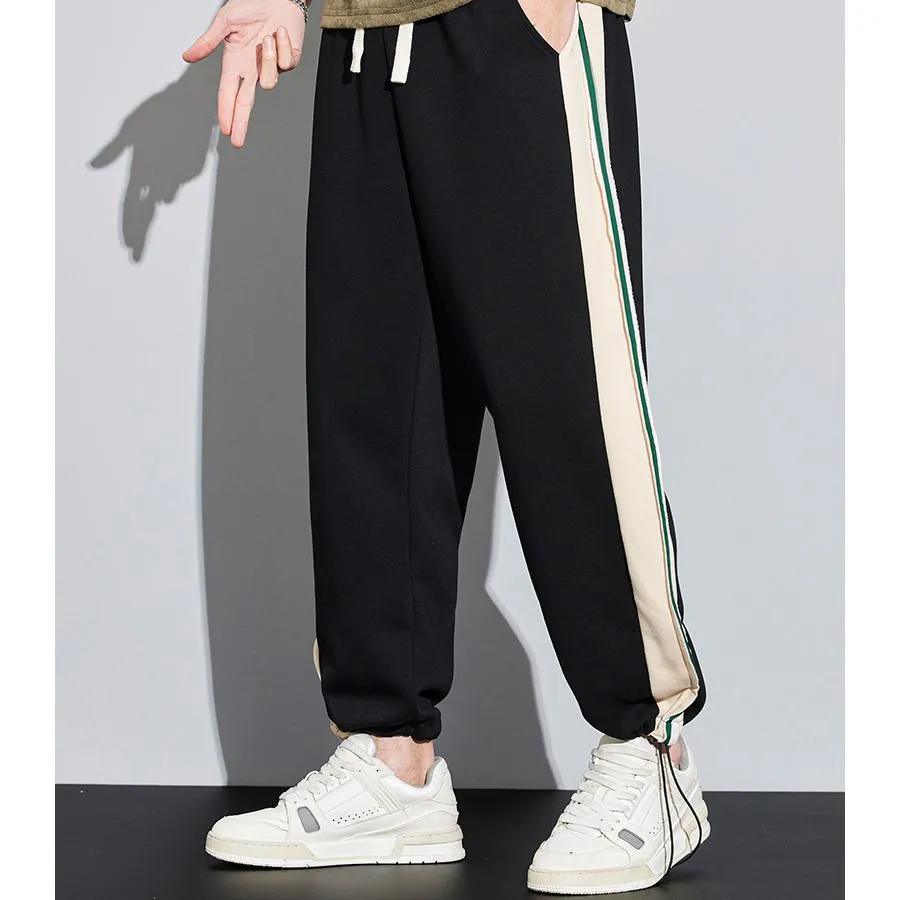 Knitted Sports Drawstring Tapered Wide-Leg Sweatpant