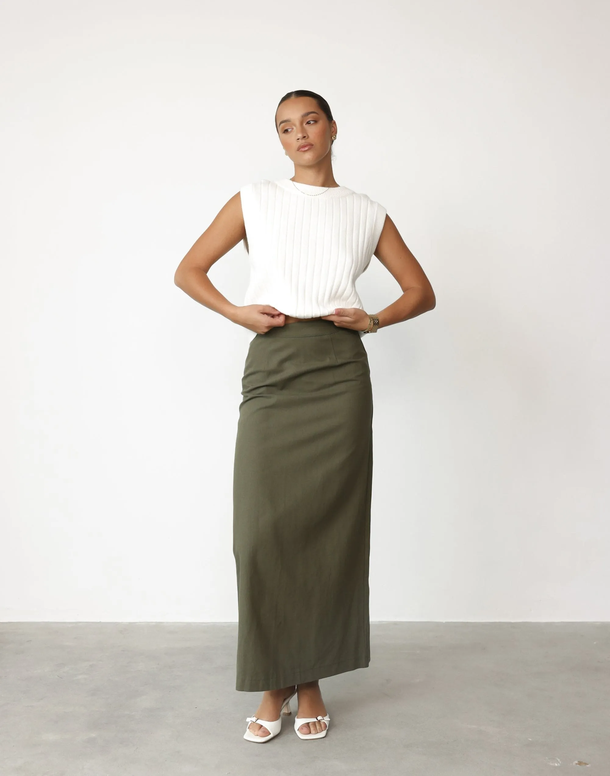 Kristen Maxi Skirt (Moss)