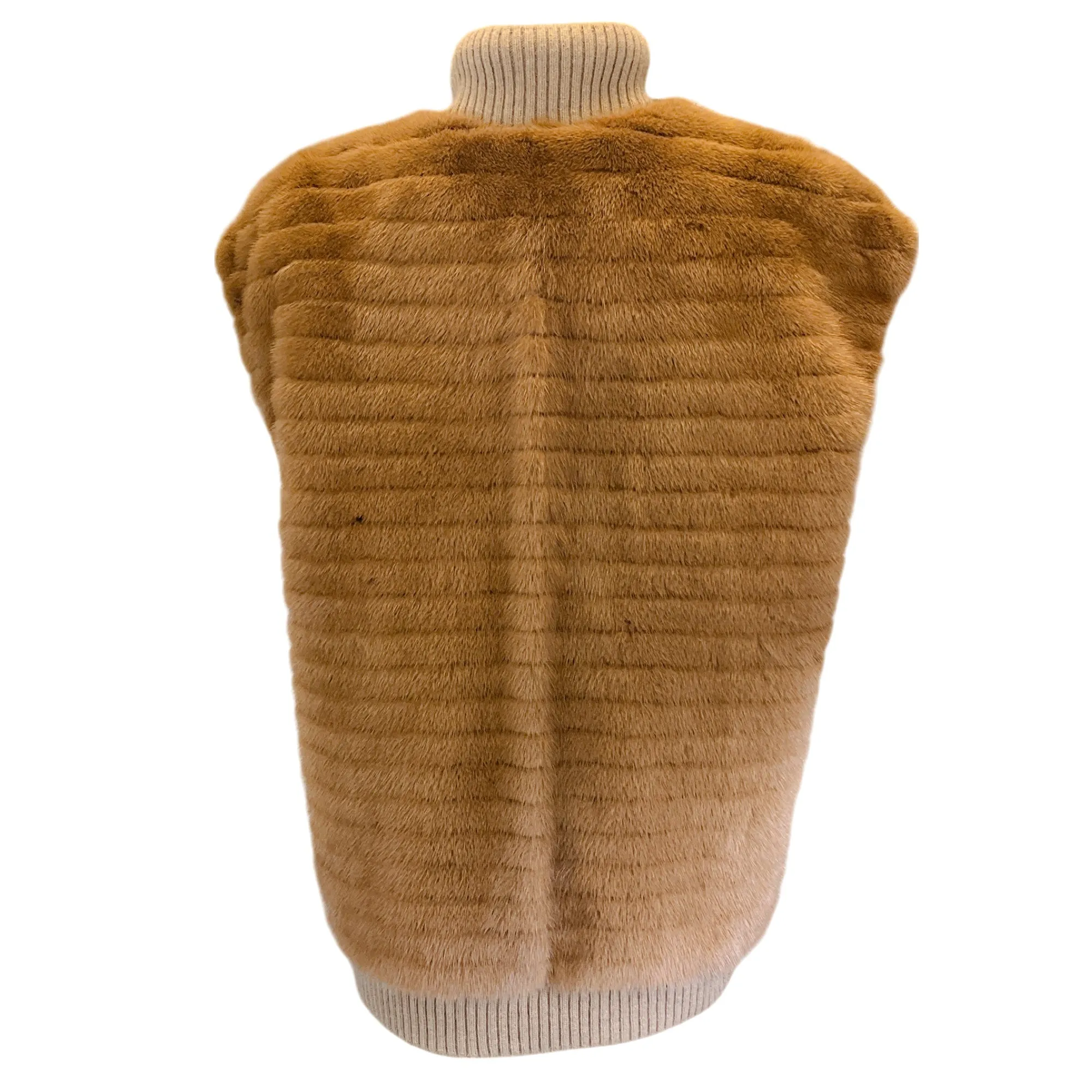 Lafayette 148 New York Tan Full Zip Mink Fur Vest