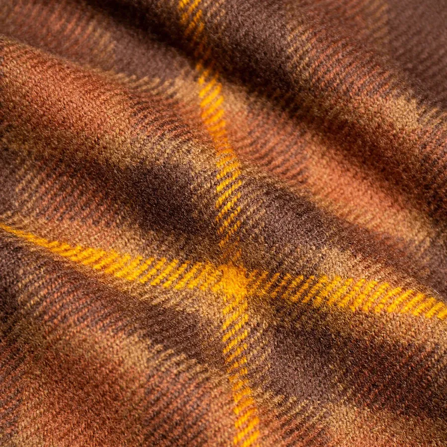 Lambswool Tartan Dunbar Scarf - Peat/Rush Check