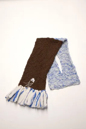 LE BLOCK SCARF CREAM ELECTRIC BLUE CHOCOLATE