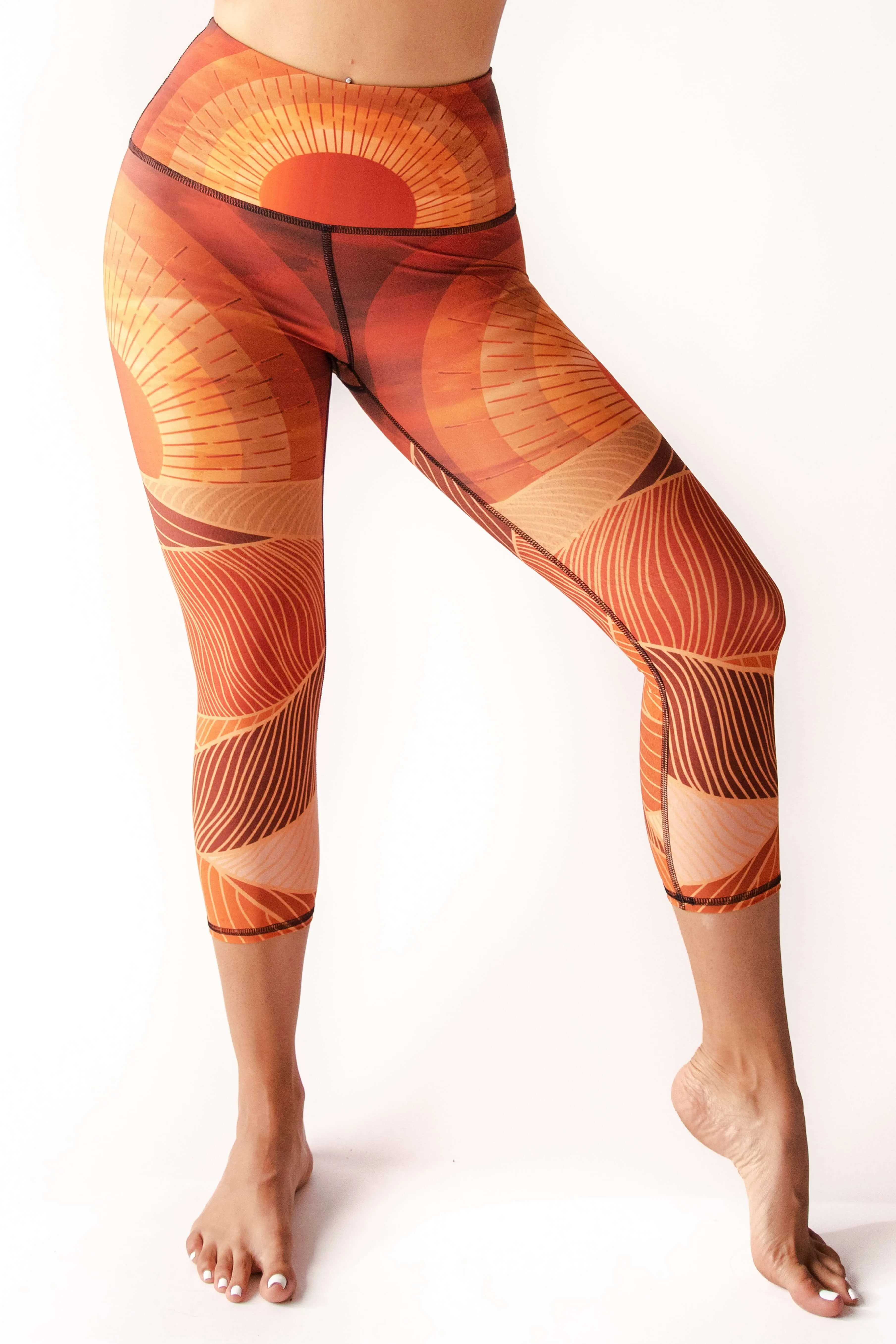 Light of Day Printed Yoga Crops