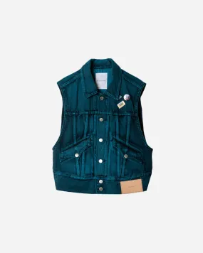 LOW SILHOUETTE DENIM VEST .09【BLUE BLACK】