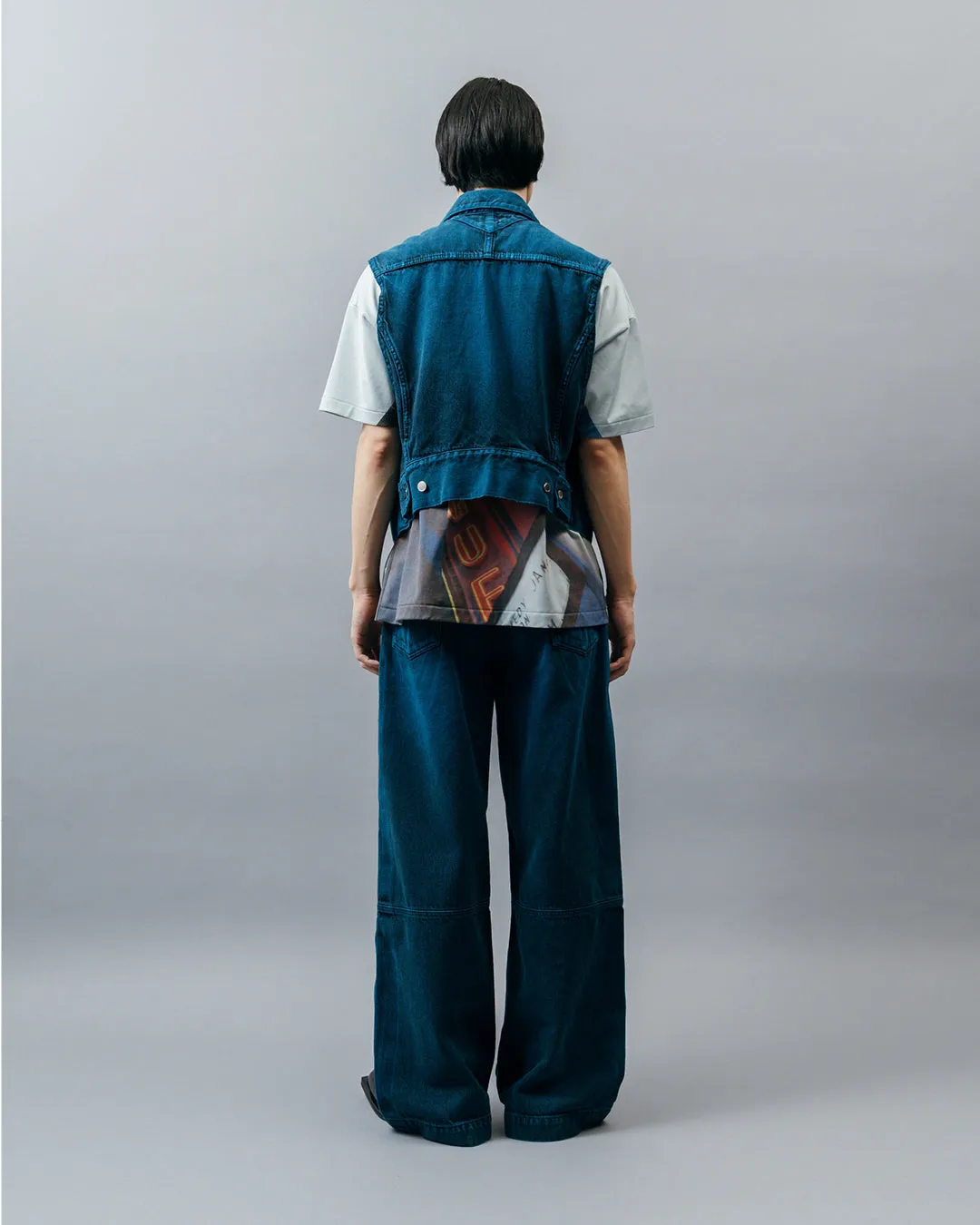 LOW SILHOUETTE DENIM VEST .09【BLUE BLACK】