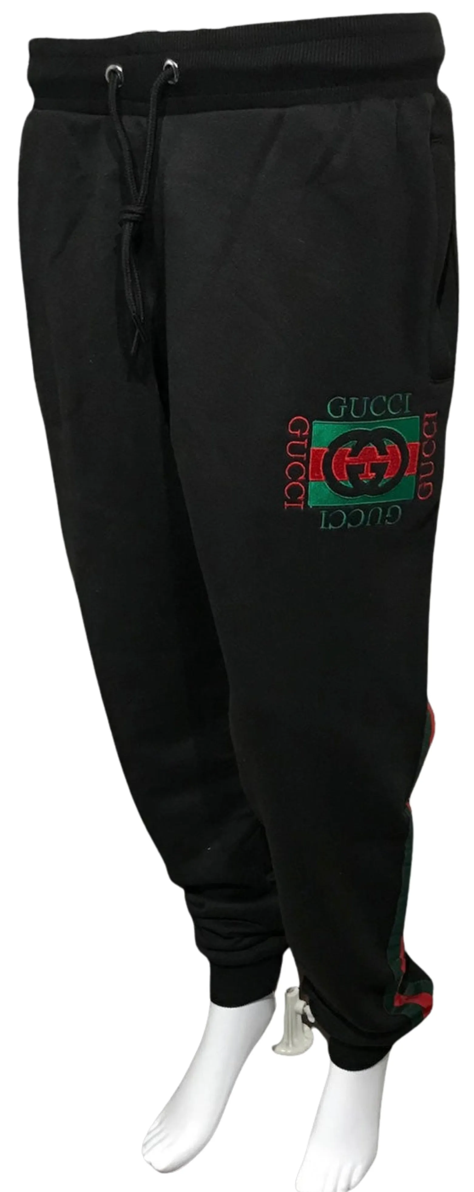 ^LUXURY^ (BLACK-MULTI) ITALIAN LUXURY EMBROIDERED JOGGER SWEATPANTS