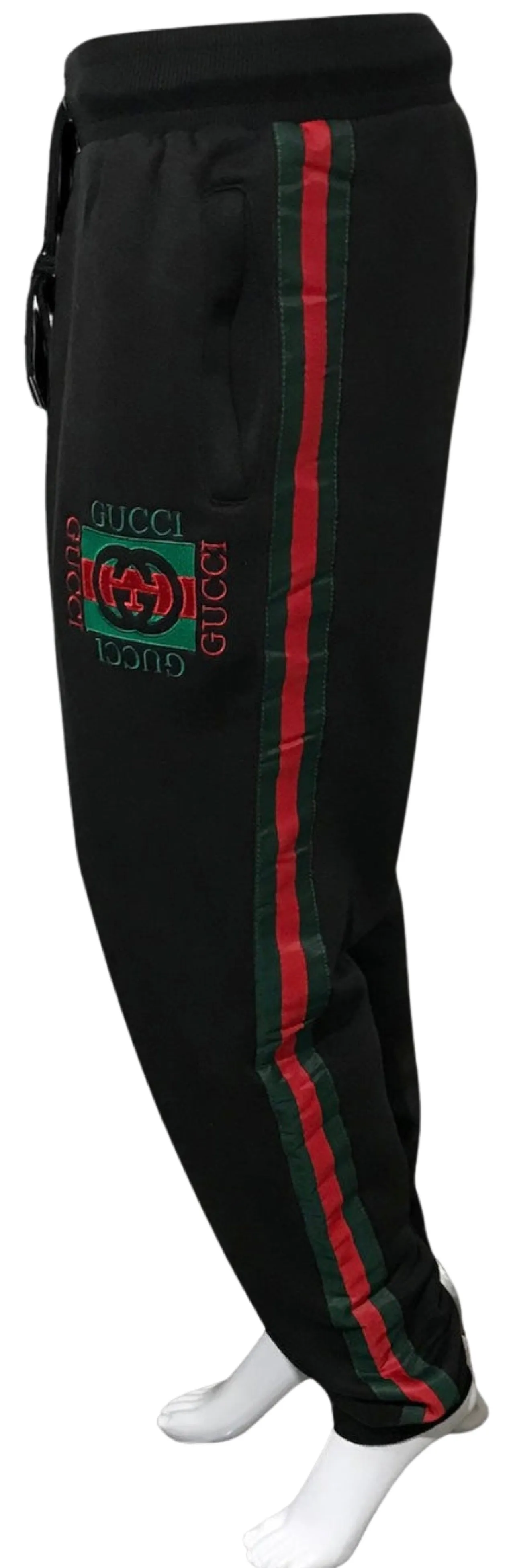 ^LUXURY^ (BLACK-MULTI) ITALIAN LUXURY EMBROIDERED JOGGER SWEATPANTS