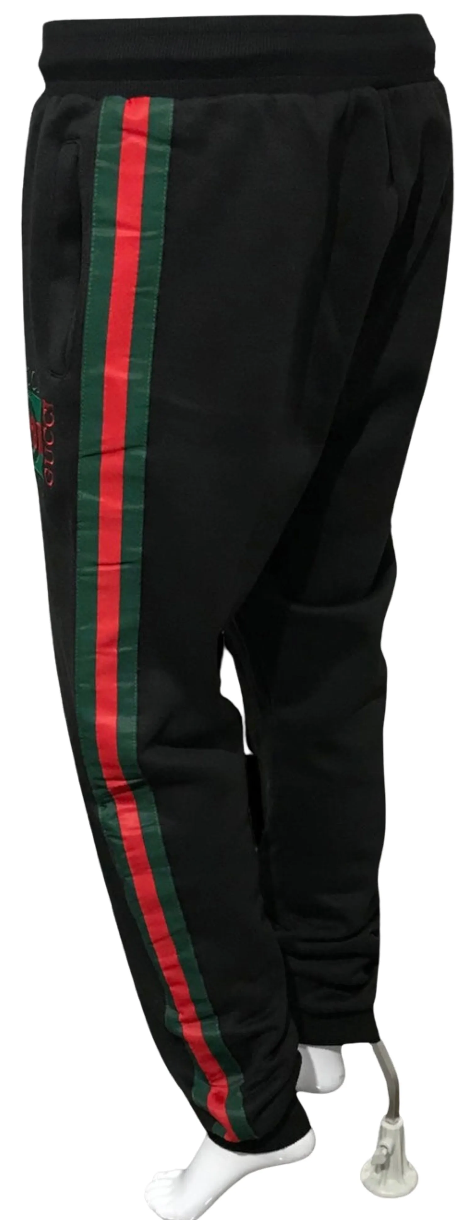 ^LUXURY^ (BLACK-MULTI) ITALIAN LUXURY EMBROIDERED JOGGER SWEATPANTS