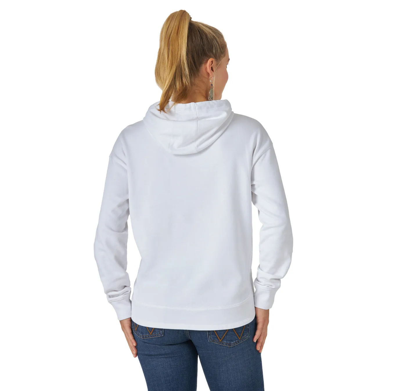 LWK399W - Wrangler Women's Retro White Long Sleeve Multi Color Logo Hoodie