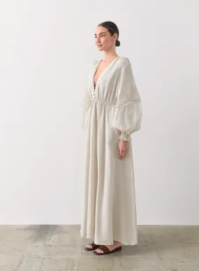 Melinda Linen Organic Cotton Maxi Dress | Natural