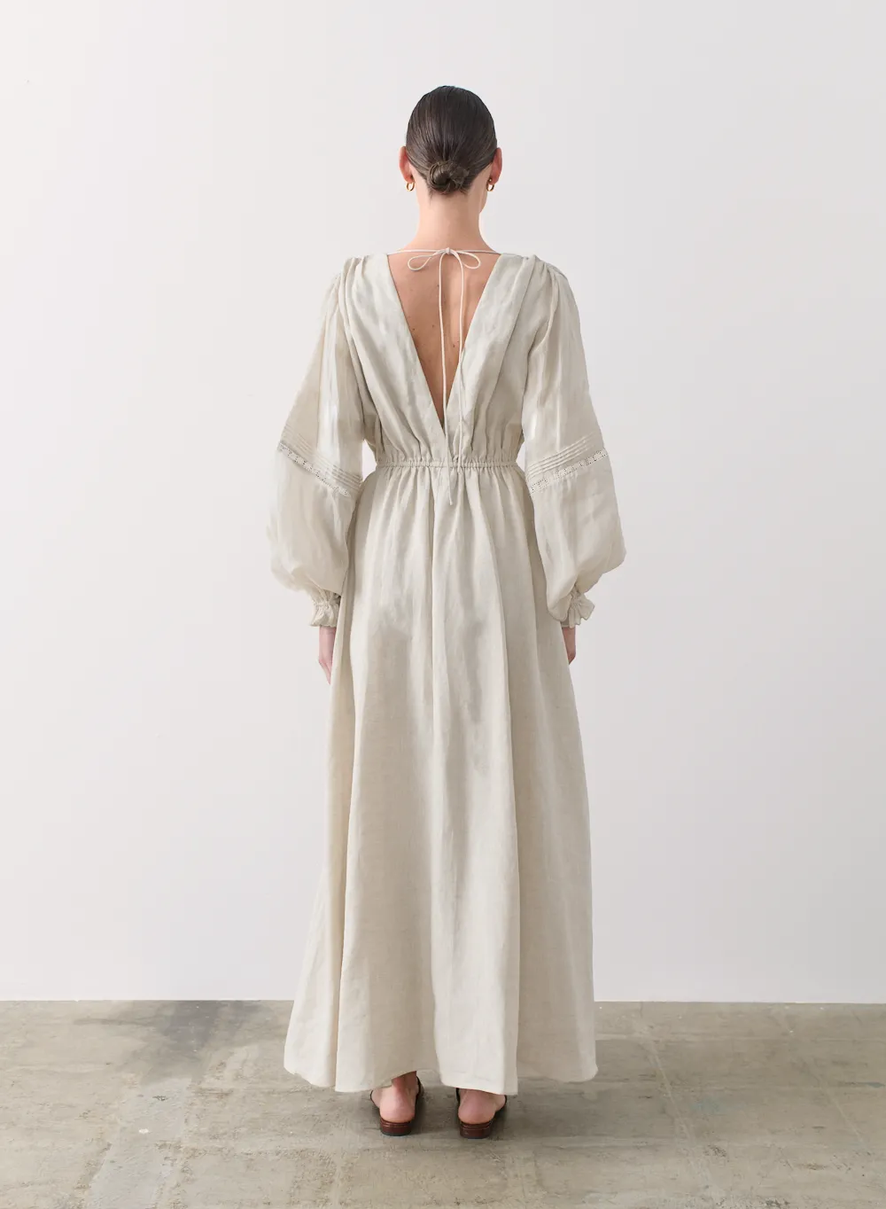 Melinda Linen Organic Cotton Maxi Dress | Natural