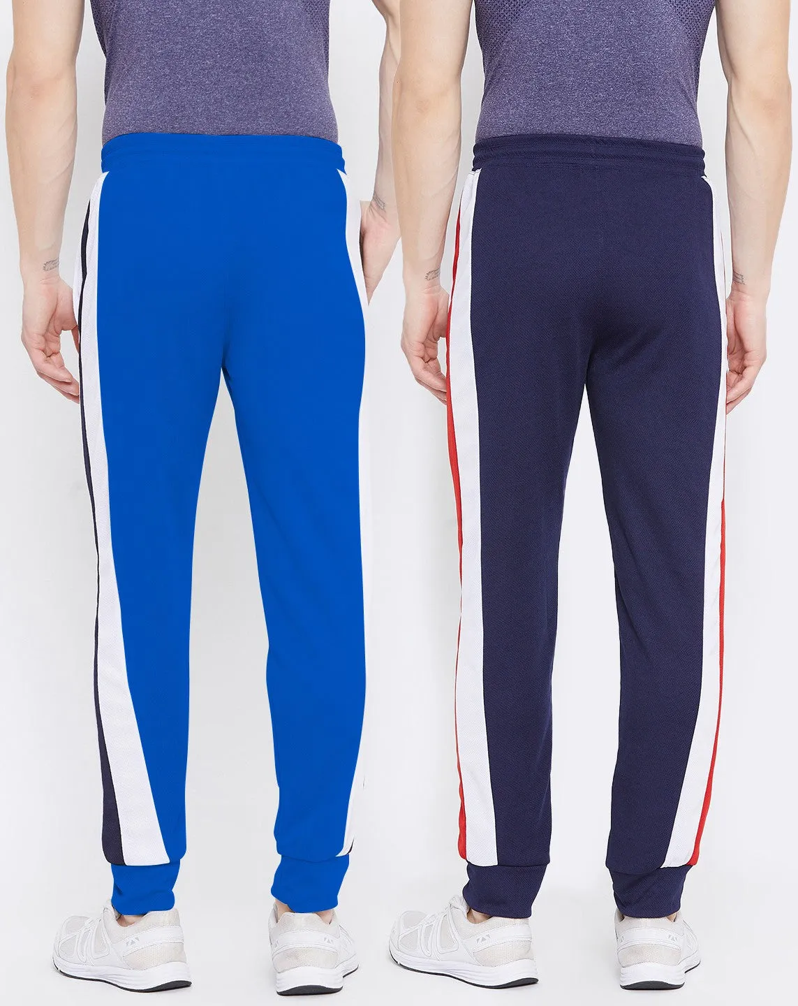 Men Solid Blue/Dark Blue Hiking Track Pants (Pack of 2)