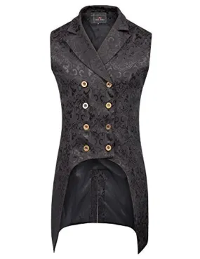 Mens Gothic Steampunk Double Breasted Vest