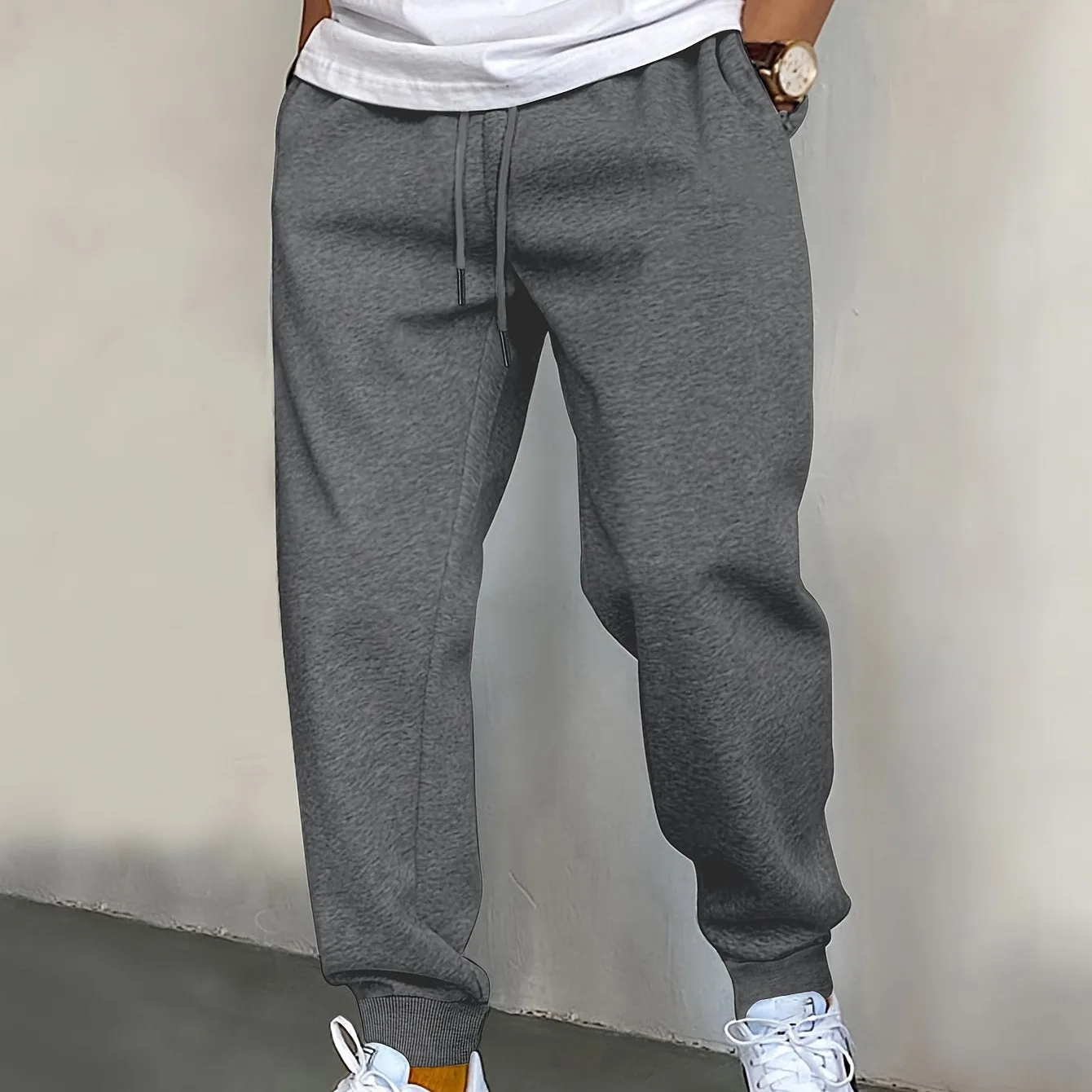 Men's Stylish Cargo Pants with Pockets & Drawstring Waist - Comfortable, All-Season Athletic Joggers for Outdoor Activities