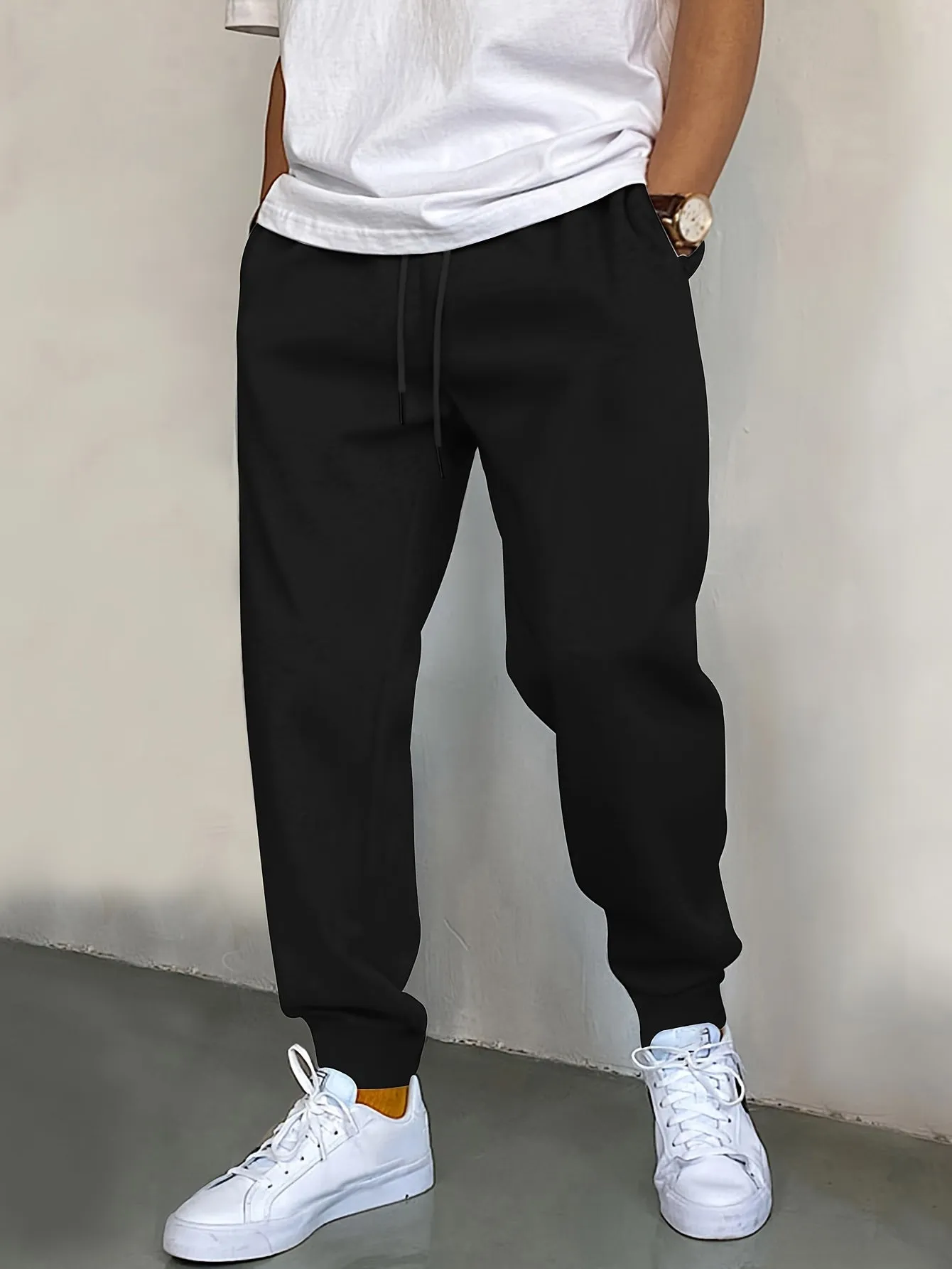 Men's Stylish Cargo Pants with Pockets & Drawstring Waist - Comfortable, All-Season Athletic Joggers for Outdoor Activities