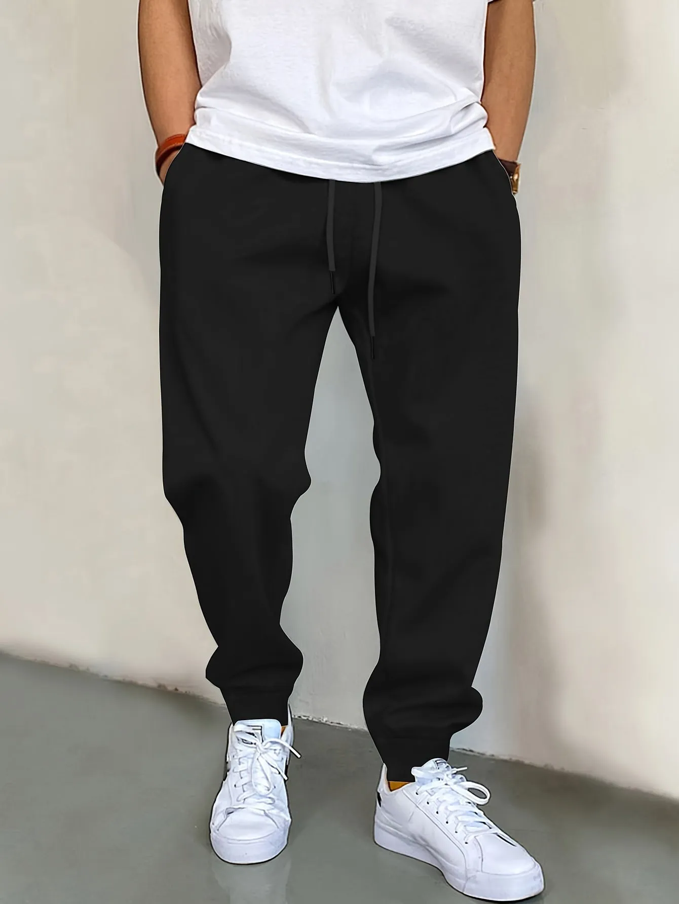 Men's Stylish Cargo Pants with Pockets & Drawstring Waist - Comfortable, All-Season Athletic Joggers for Outdoor Activities