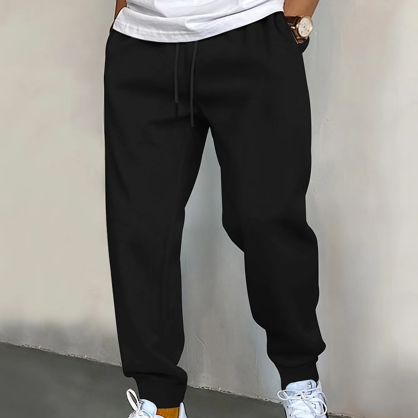 Men's Stylish Cargo Pants with Pockets & Drawstring Waist - Comfortable, All-Season Athletic Joggers for Outdoor Activities