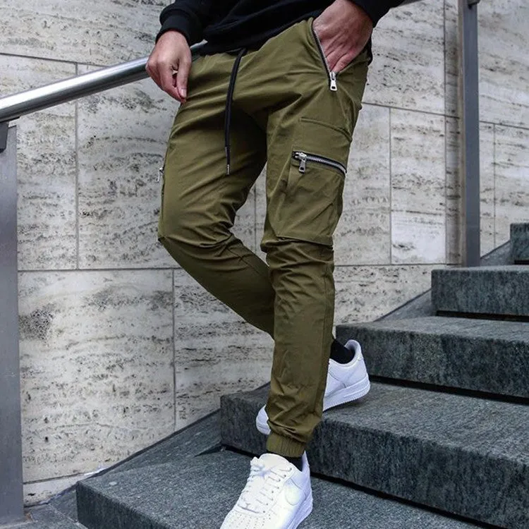 Men's Zipper Multi-Pocket Trousers