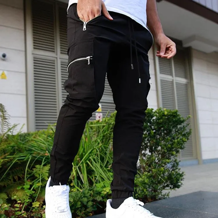 Men's Zipper Multi-Pocket Trousers