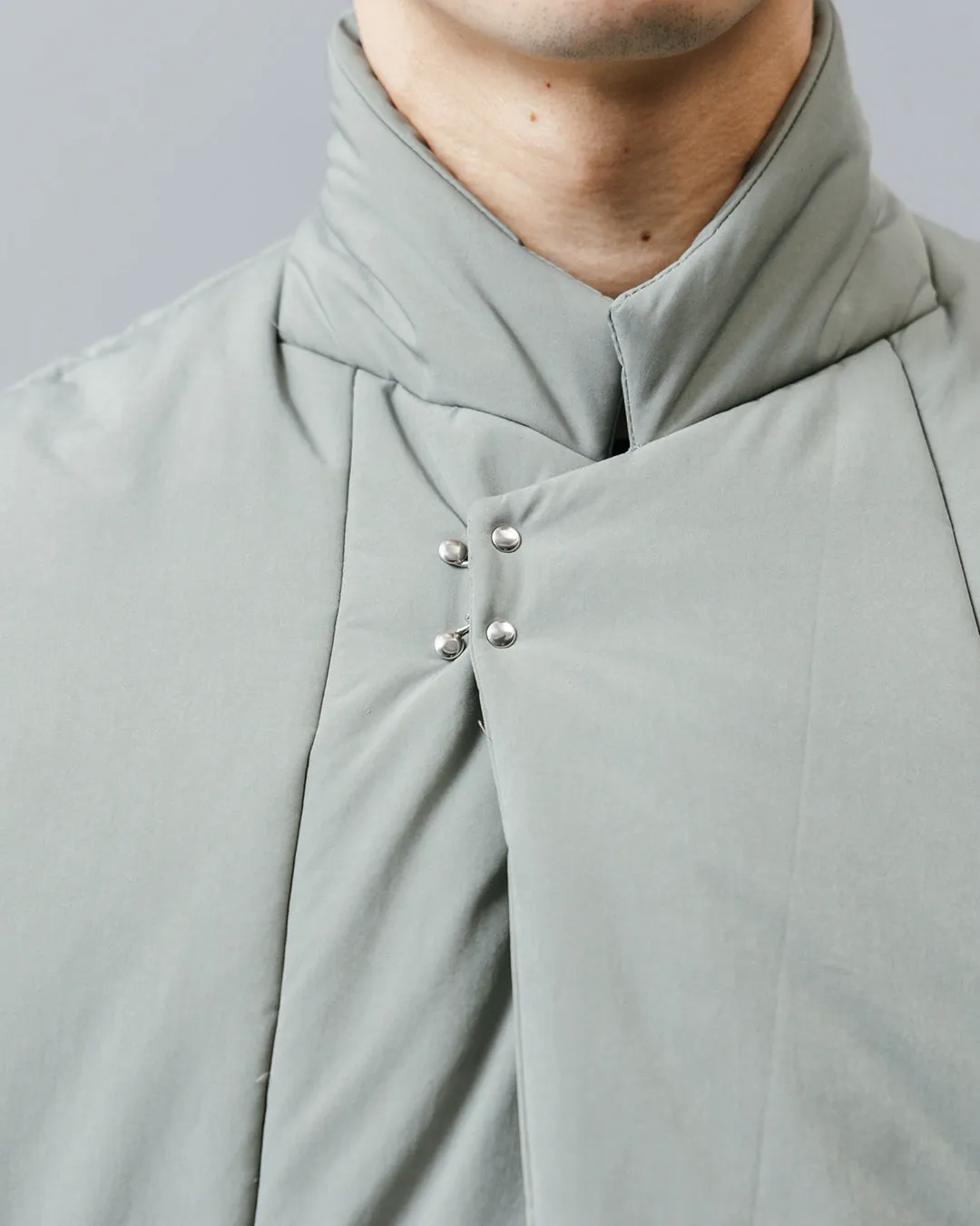 MICROFIBER TWILL PUFFER TAILORED VEST .10【ICE GREEN】