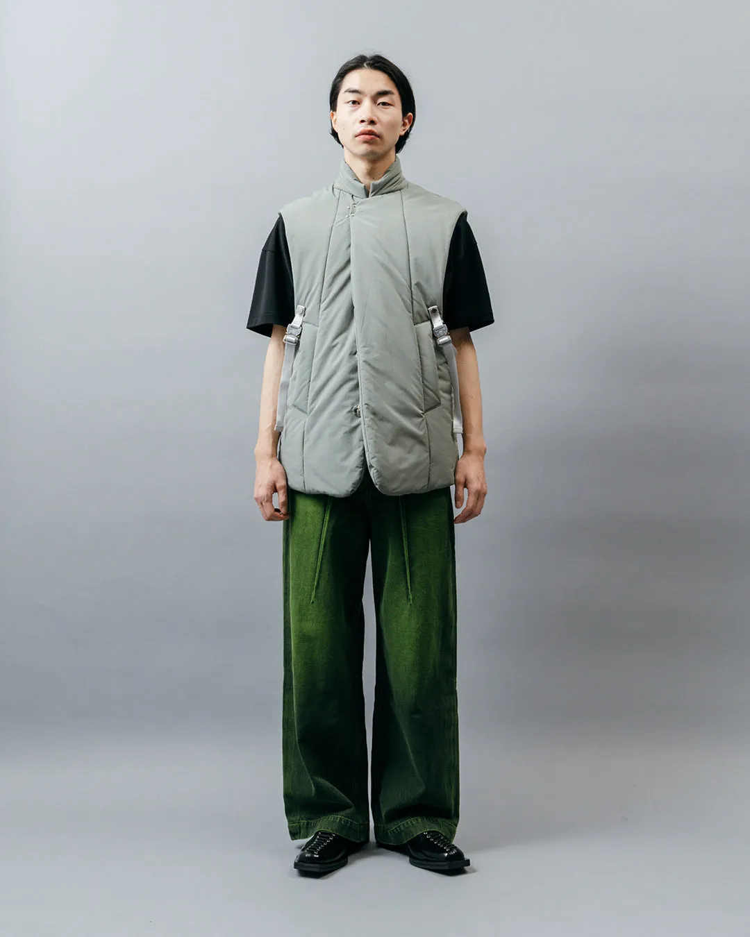 MICROFIBER TWILL PUFFER TAILORED VEST .10【ICE GREEN】