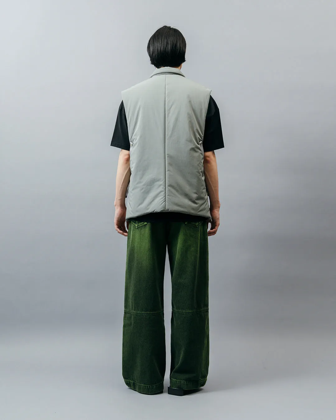 MICROFIBER TWILL PUFFER TAILORED VEST .10【ICE GREEN】