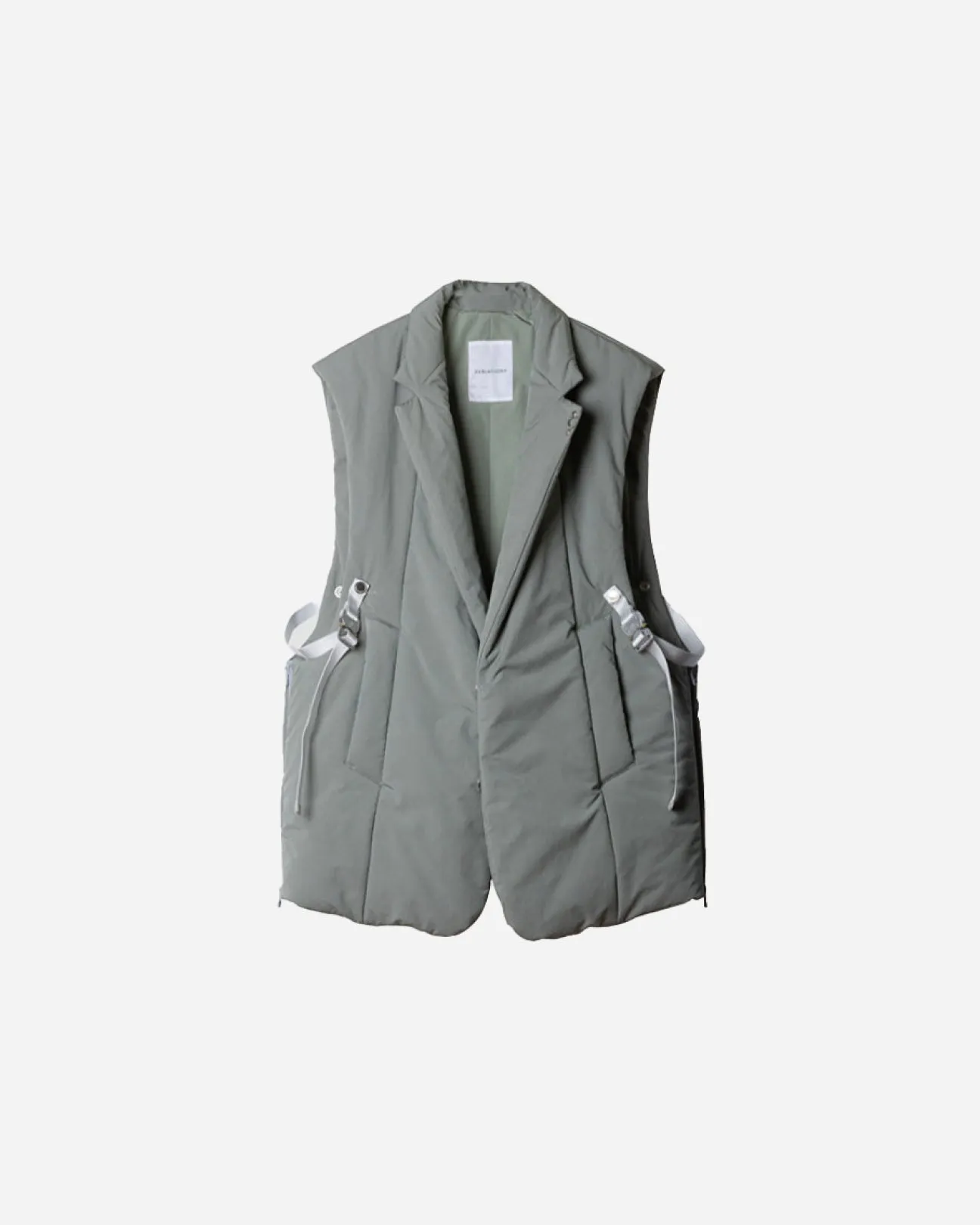 MICROFIBER TWILL PUFFER TAILORED VEST .10【ICE GREEN】