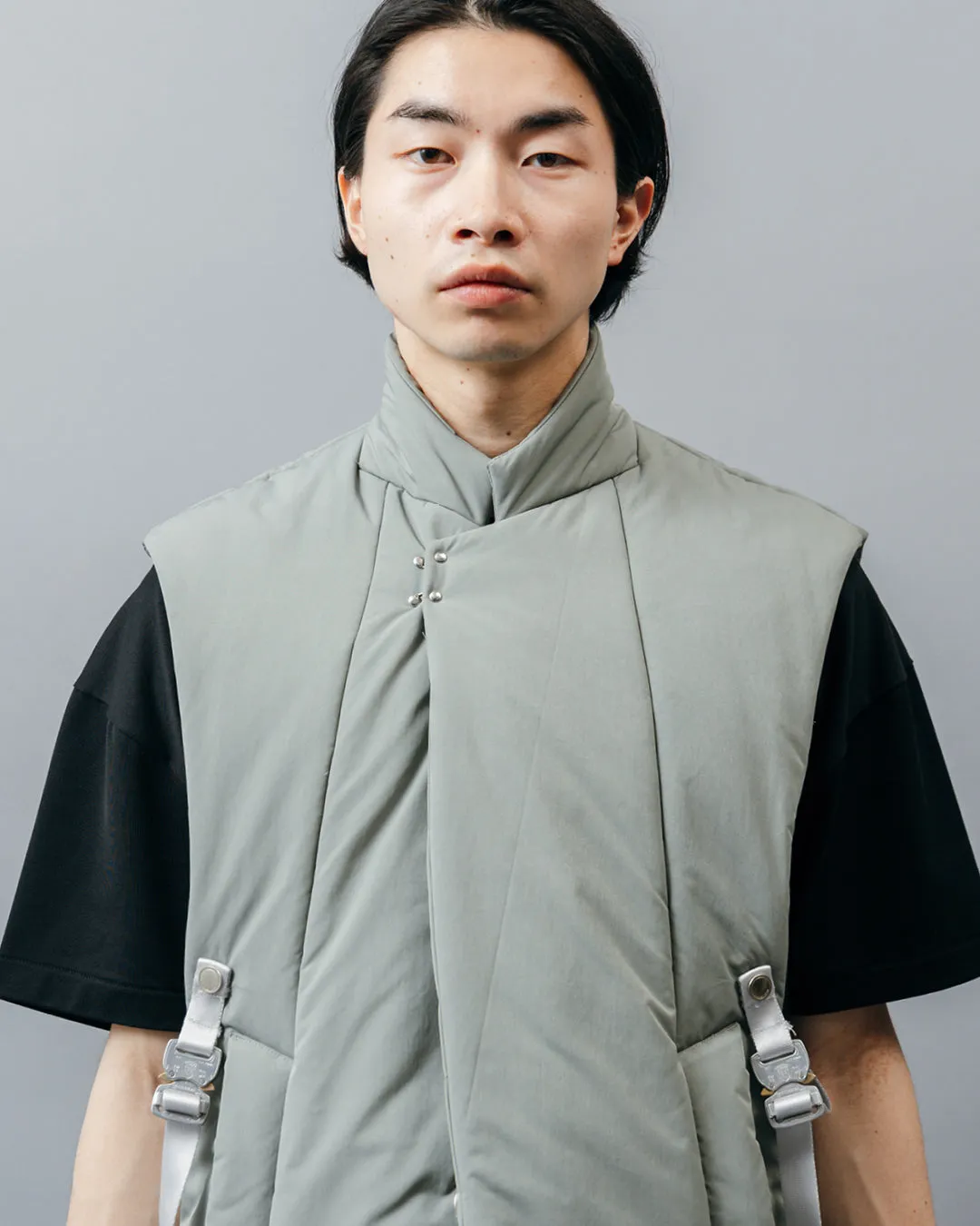 MICROFIBER TWILL PUFFER TAILORED VEST .10【ICE GREEN】