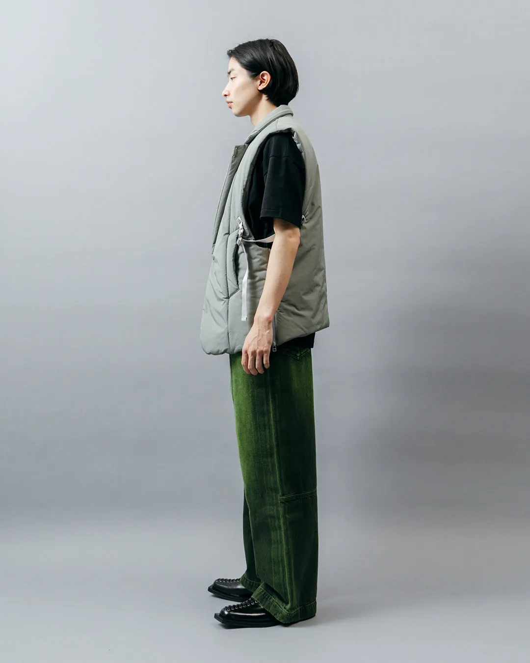 MICROFIBER TWILL PUFFER TAILORED VEST .10【ICE GREEN】