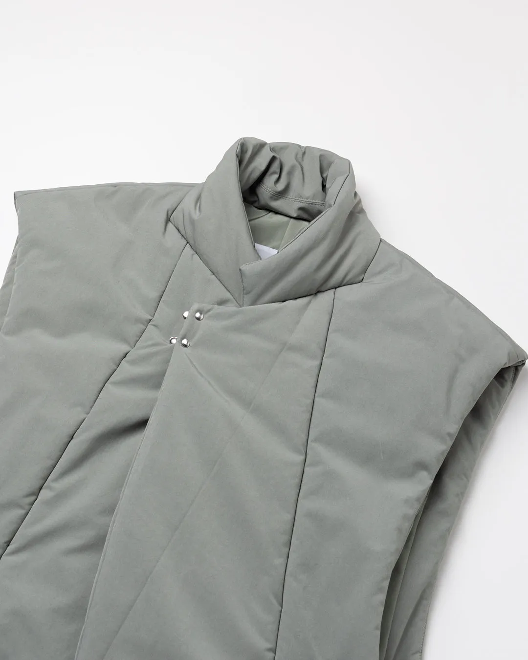 MICROFIBER TWILL PUFFER TAILORED VEST .10【ICE GREEN】