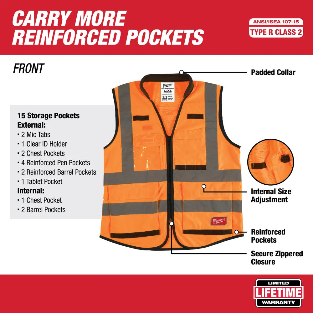 Milwaukee 48-73-5053 High Visibility Orange Performance Safety Vest - XXL/XXXL