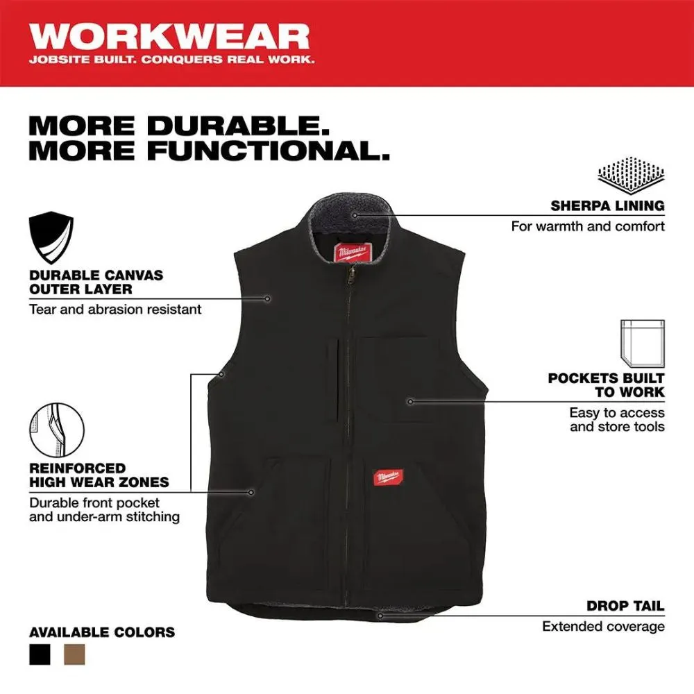 Milwaukee 801B-3X Heavy Duty Sherpa-Lined Vest - Black 3X