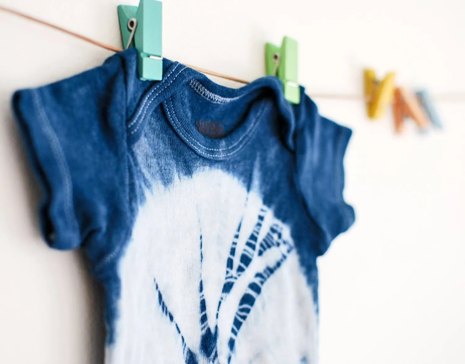 Natural Indigo Shibori Short Sleeve Baby Onesie