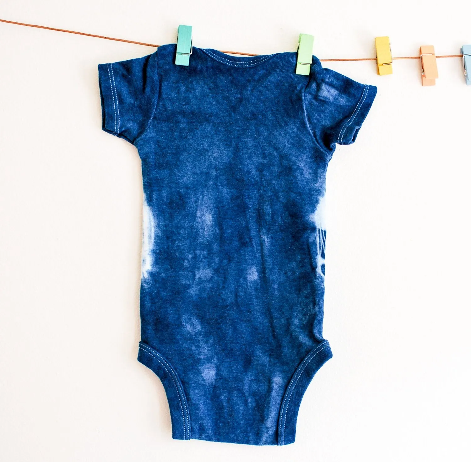 Natural Indigo Shibori Short Sleeve Baby Onesie