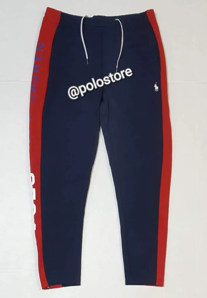 Nwt Polo Ralph Lauren Red/Navy Spellout Track Pants