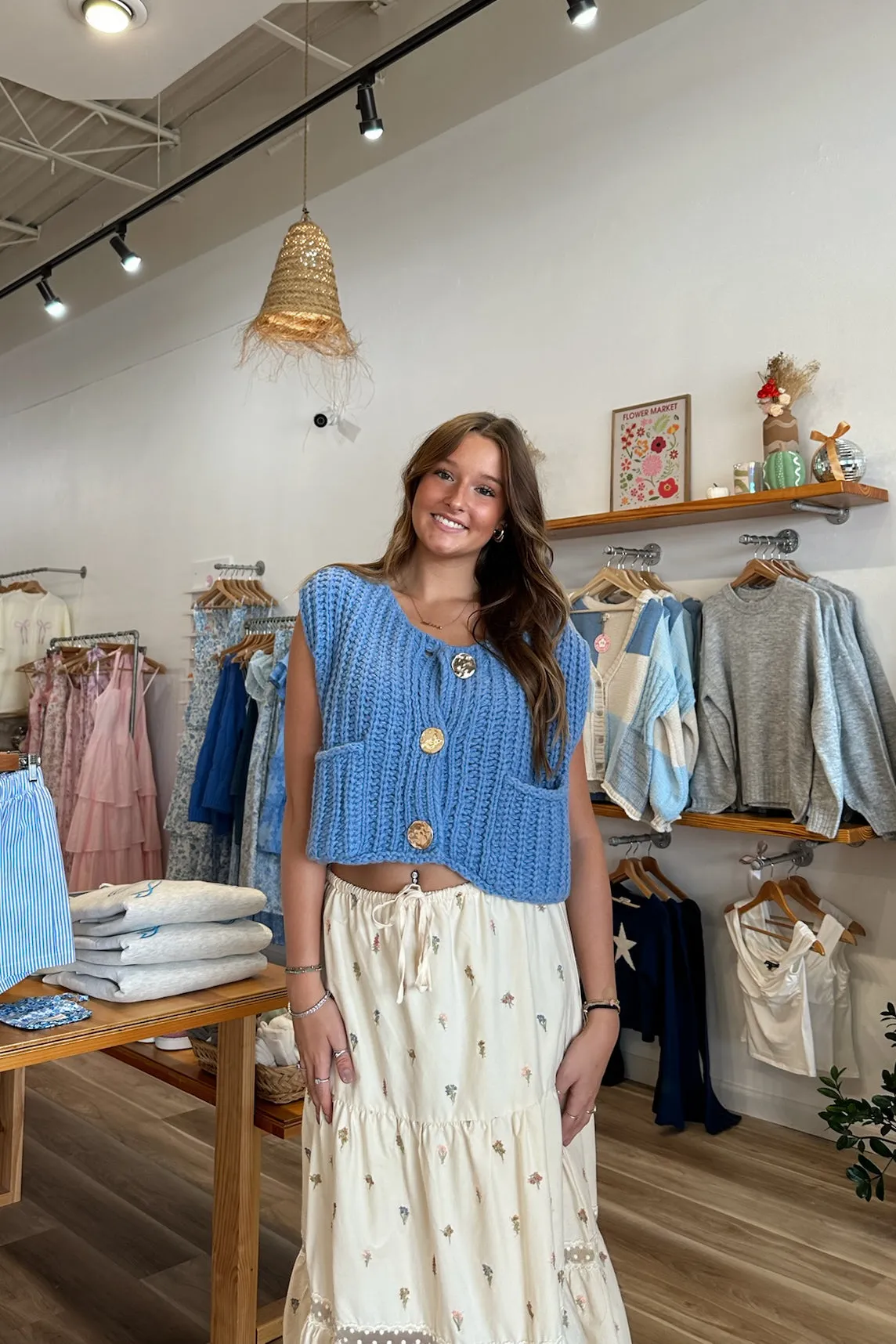 Octavia Sweater Vest in Blue