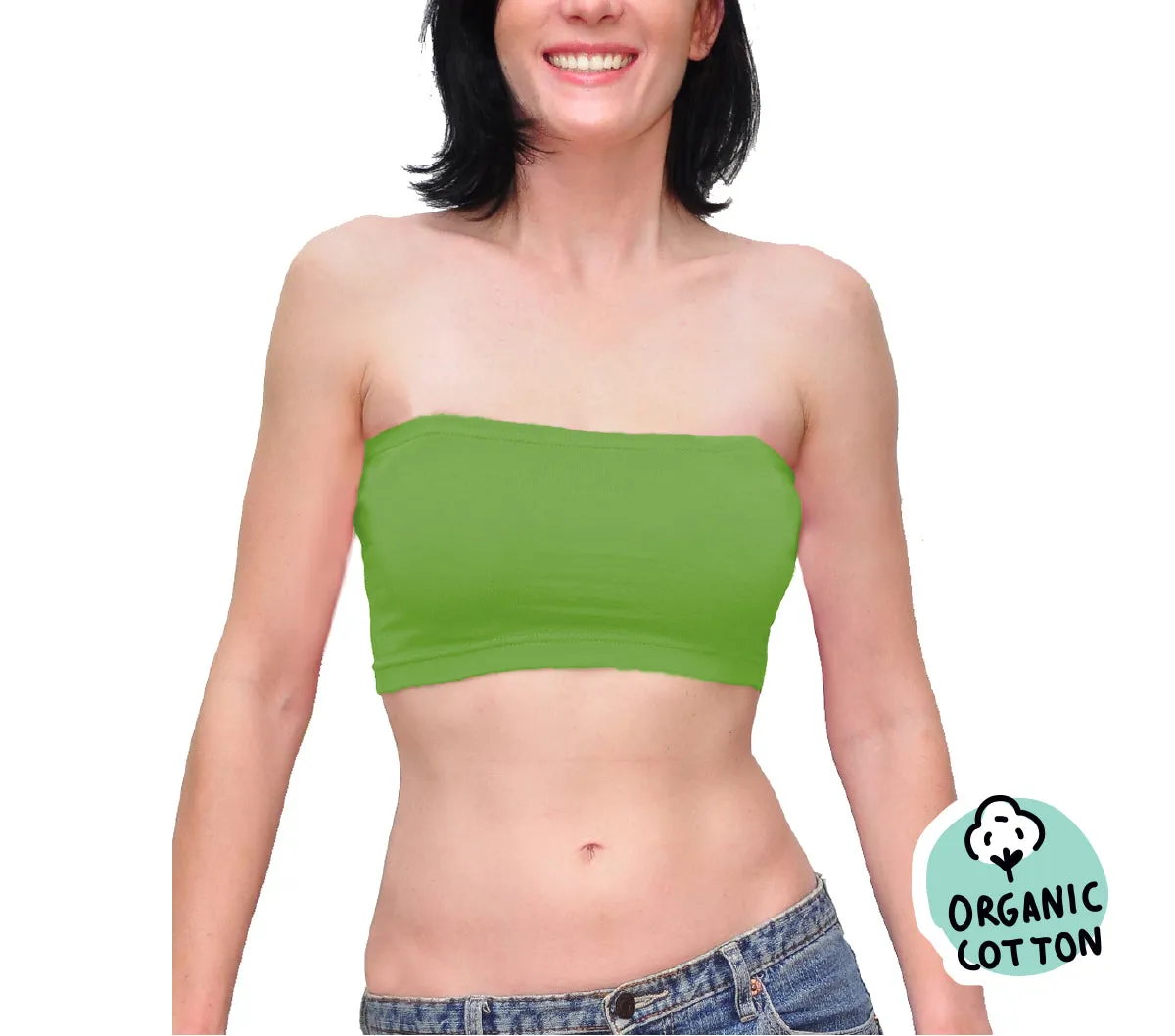 ORGANIC COTTON BASIC SHORT TUBE TOP (PACK OF 3 NAVY/GREEN/PURPLE)