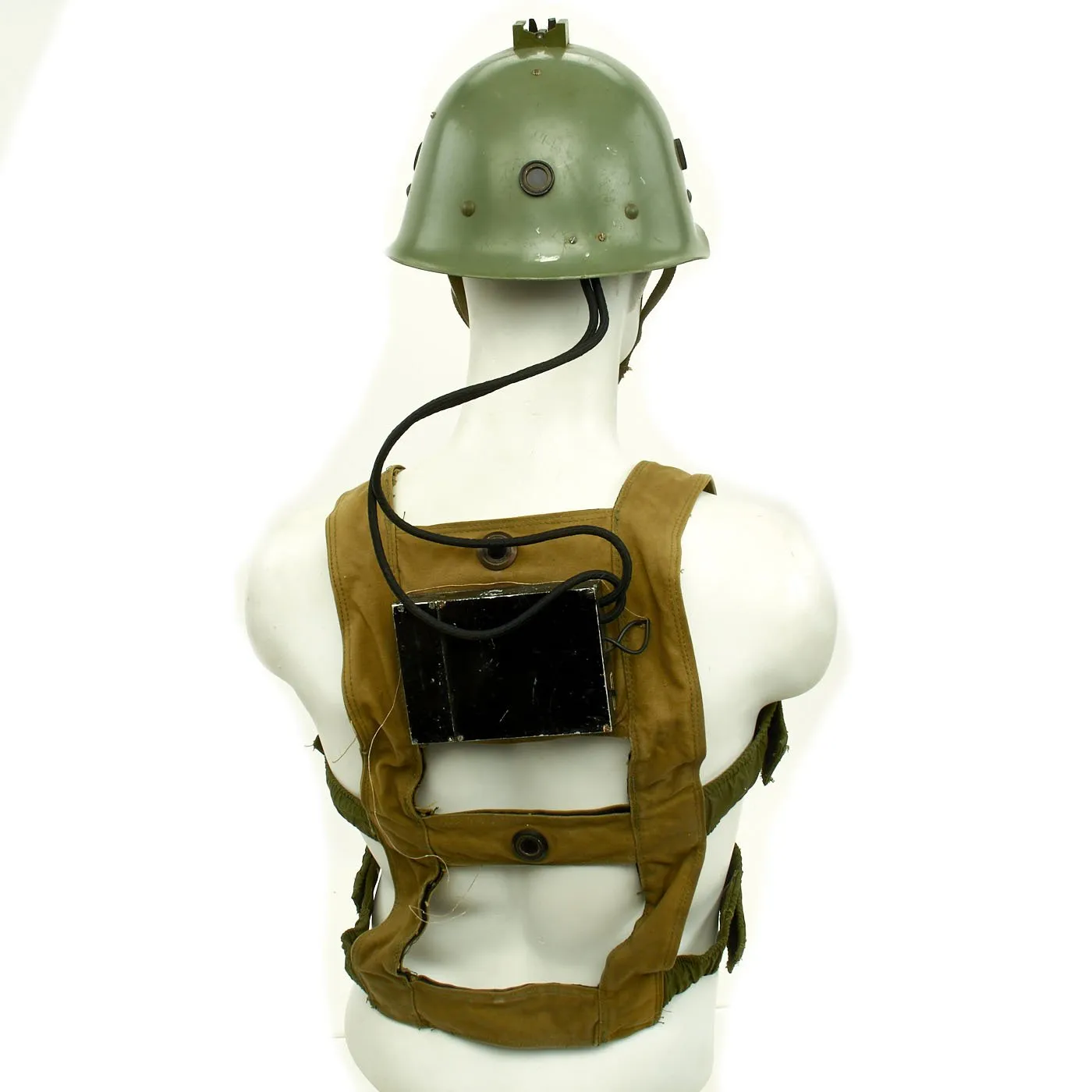 Original Cold War Chinese People's Liberation Army PLA Multiple Integrated Laser Engagement System MILES Type Helmet with Vest