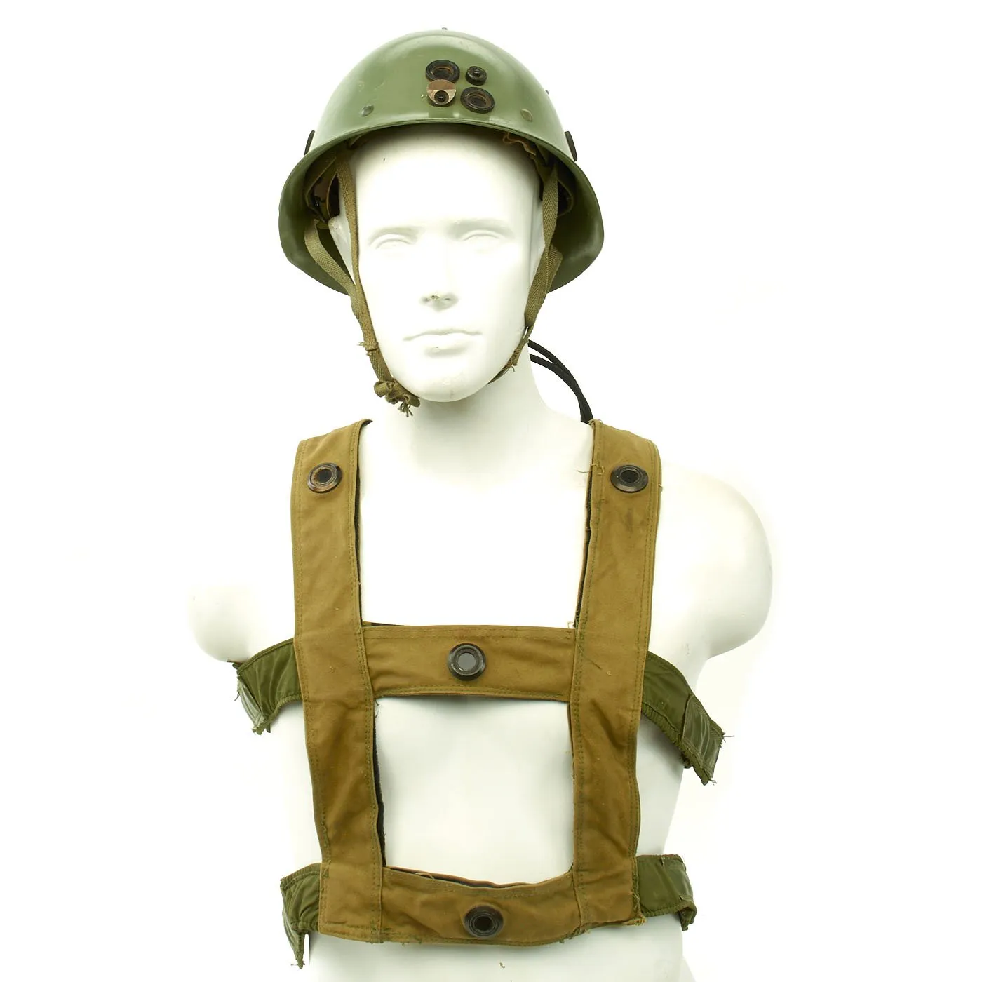 Original Cold War Chinese People's Liberation Army PLA Multiple Integrated Laser Engagement System MILES Type Helmet with Vest