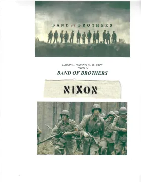 Original U.S. WWII Band of Brothers Miniseries Costume Fabric NIXON Name Tag with COA