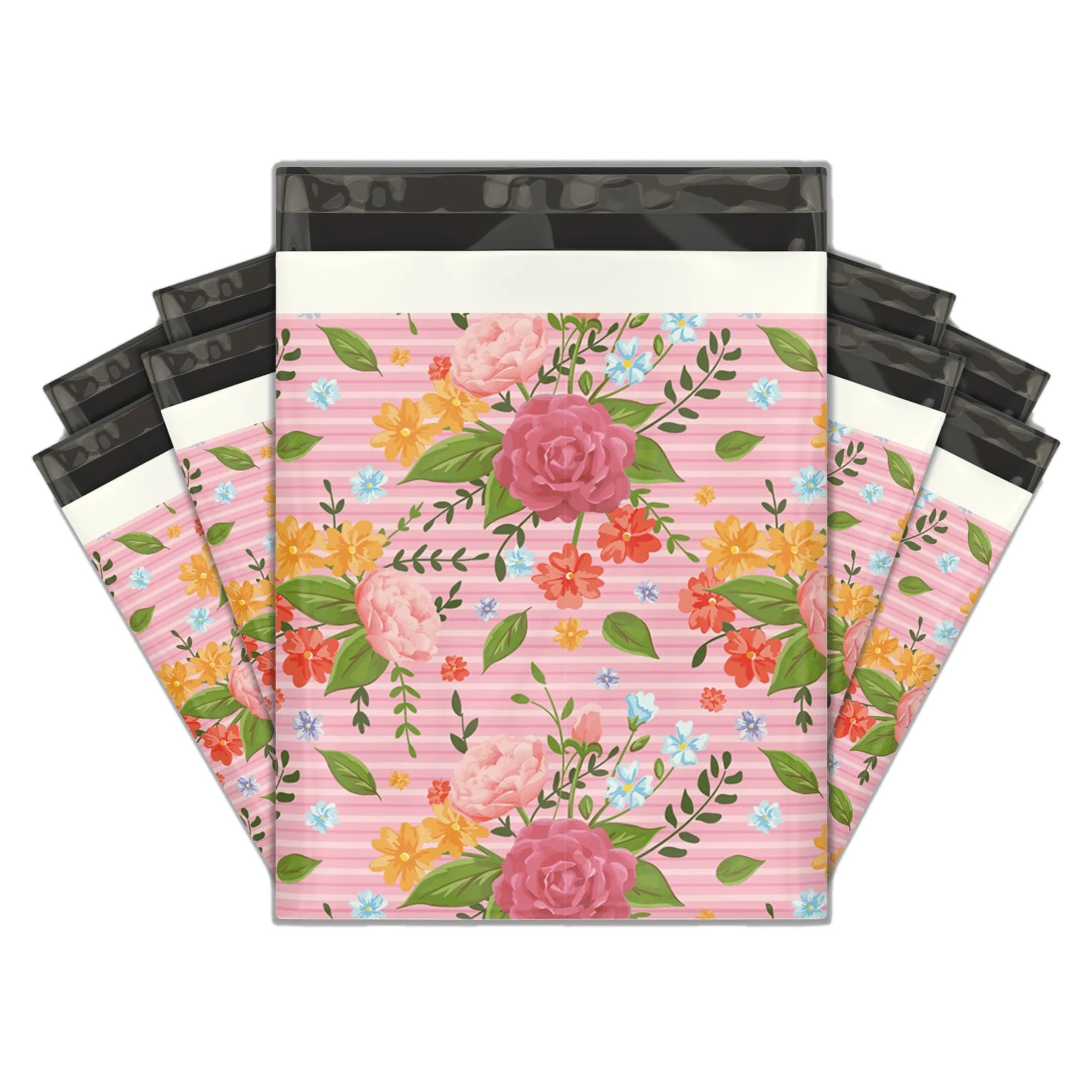 Oxo-Biodegradable 10x13" Floral Rose Designer Poly Mailers Shipping Envelopes Premium Printed Bags