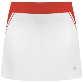 Penguin Women's Color Block Skort - Bright White/Orange