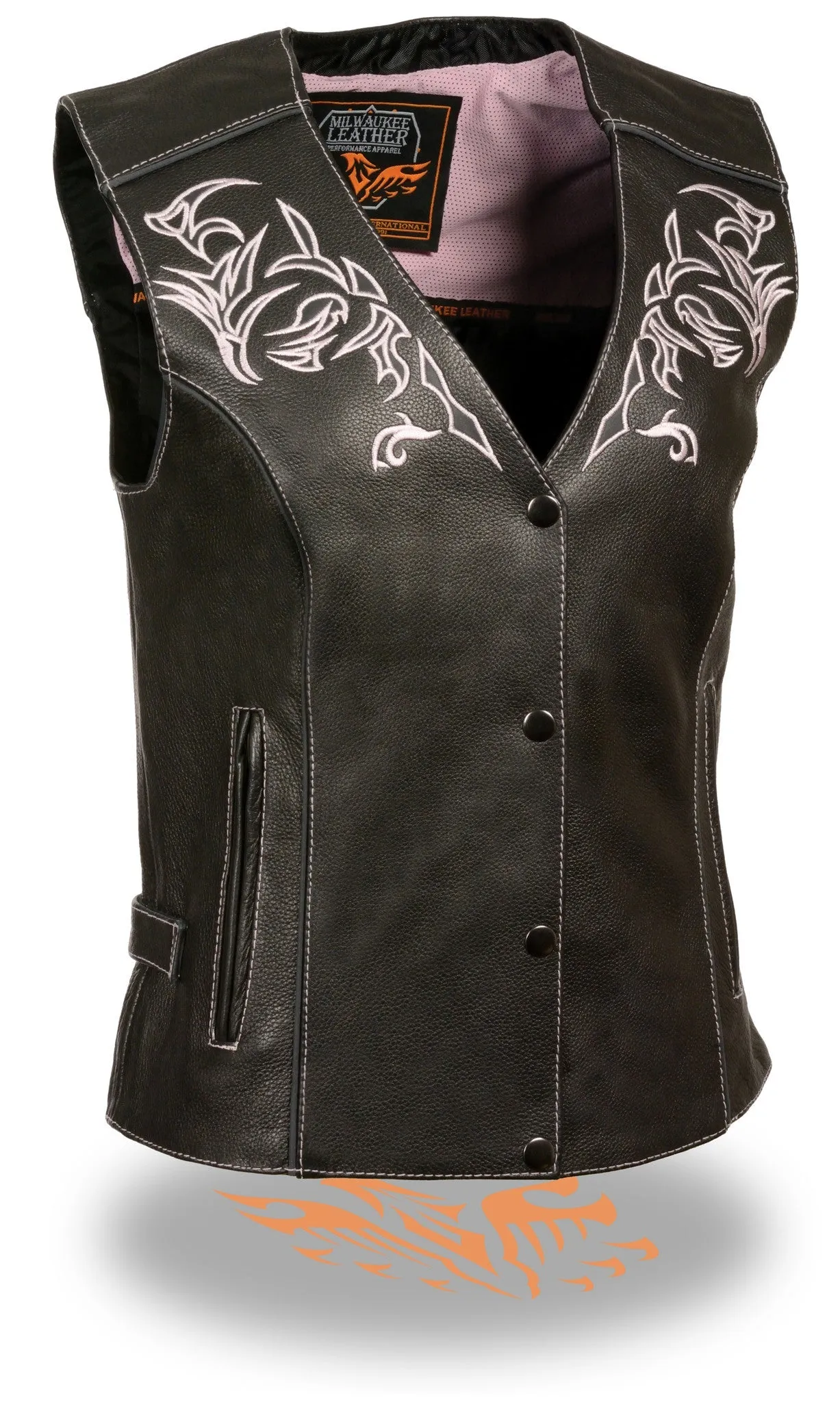 Pink reflective tribal eagle women vest