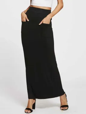 Pockets Front Sheath Skirt