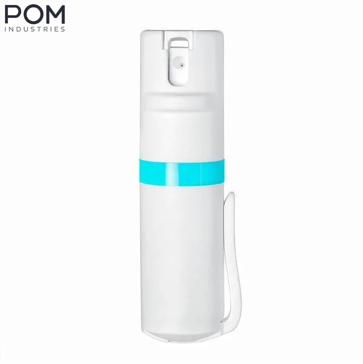 POM Clip Pepper Spray - White & Aqua (1.40% MC)