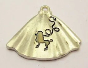 Poodle Skirt Genuine American Pewter Charm